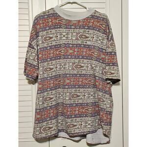 Vtg Mossimo 90s paisley faded tee XL men RARE all over print single stitch shirt